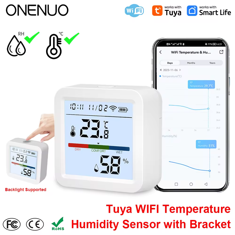 Digital Hygrometer Probe - ONENUO Tuya WIFI czujnik temperatury i