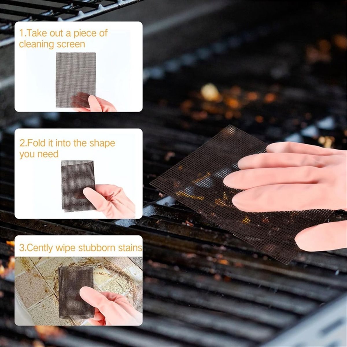 Screen Top Mesh - 100 sztuk siatek do czyszczenia grillów