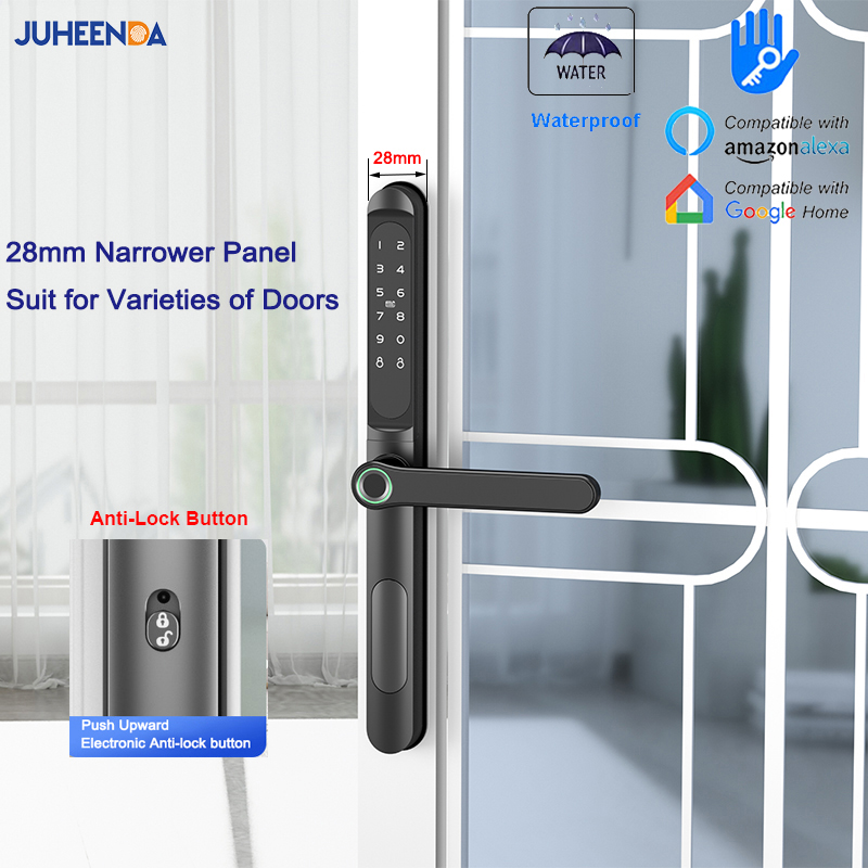 Glass Door Hinge - Aplikacja TTLock Inteligentny aluminiowy zamek do