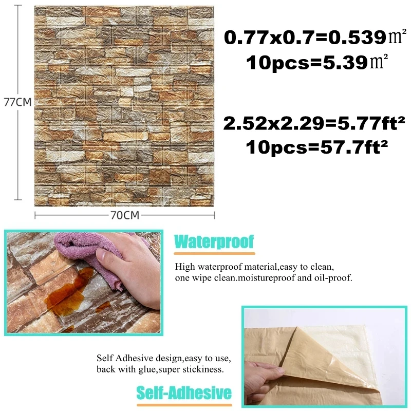 10 szt. Samoprzylepna tapeta z – Pvc Panel Background recenzja i cena